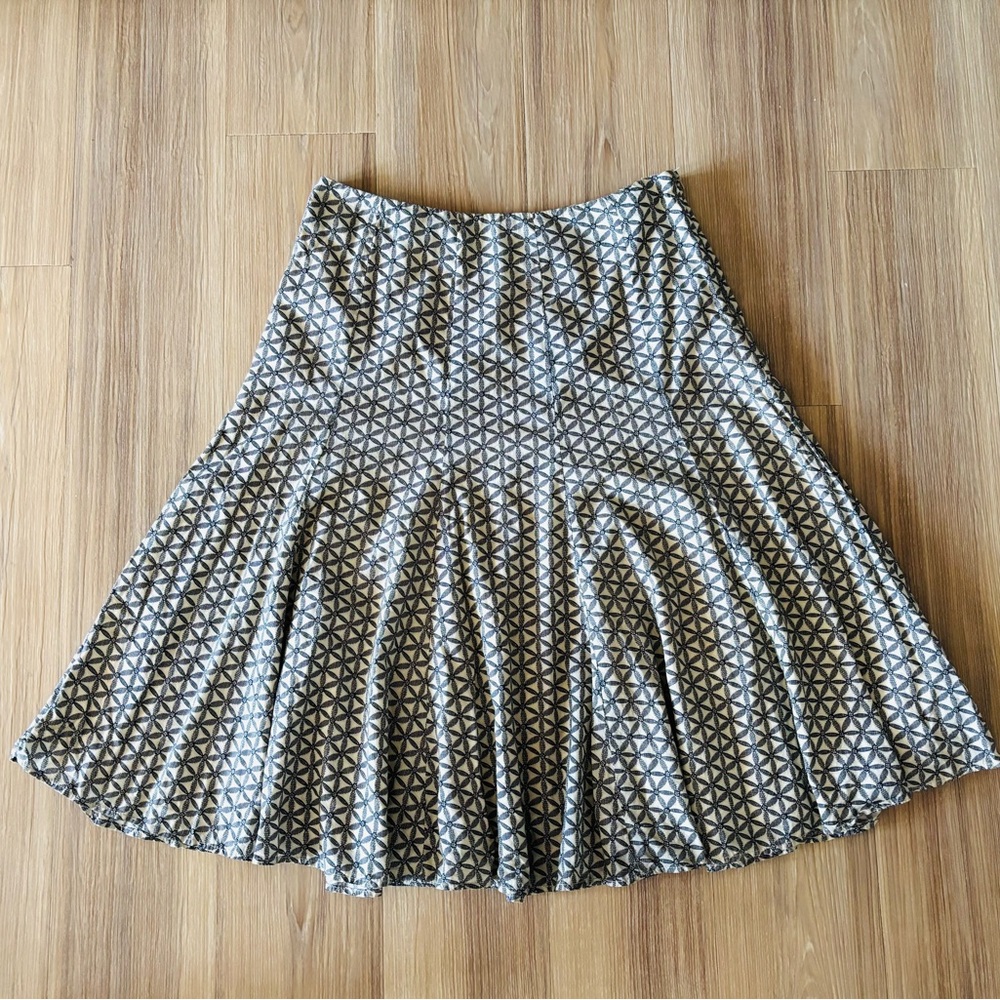 Y2K GAP Skirt Beige Floral Cotton A Line Knee Women 4 Boho Bloomcore Peasant 90s - Picture 1 of 9